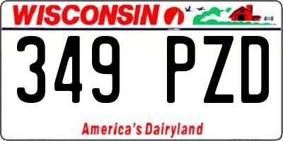 WI license plate 349PZD
