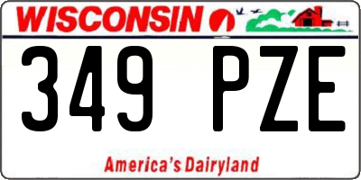 WI license plate 349PZE