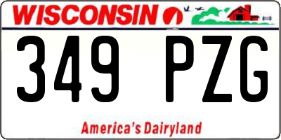 WI license plate 349PZG