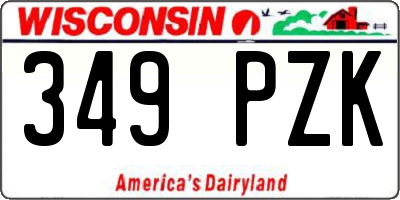WI license plate 349PZK
