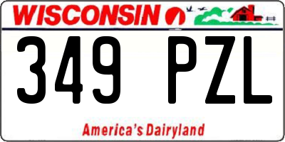 WI license plate 349PZL
