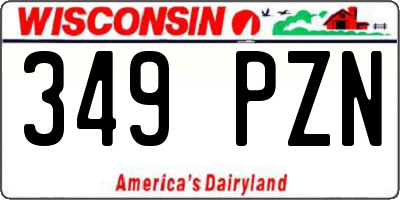 WI license plate 349PZN