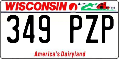 WI license plate 349PZP
