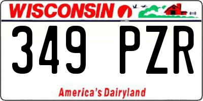 WI license plate 349PZR