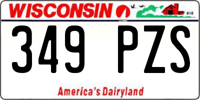 WI license plate 349PZS