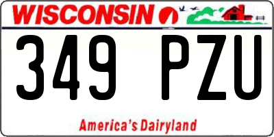 WI license plate 349PZU