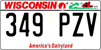 WI license plate 349PZV