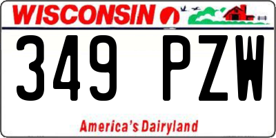 WI license plate 349PZW