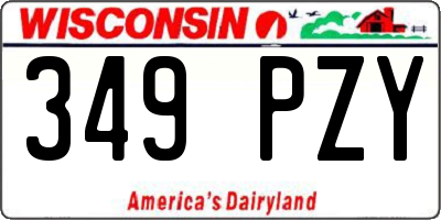 WI license plate 349PZY
