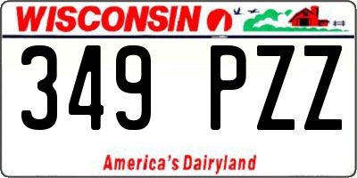WI license plate 349PZZ