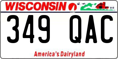 WI license plate 349QAC