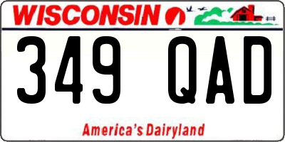 WI license plate 349QAD