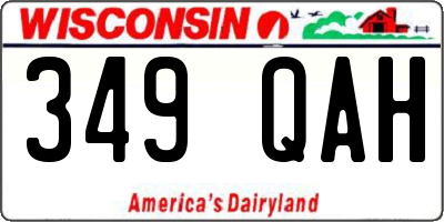 WI license plate 349QAH