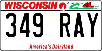 WI license plate 349RAY