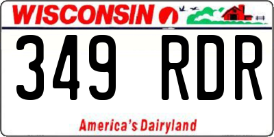 WI license plate 349RDR