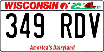 WI license plate 349RDV