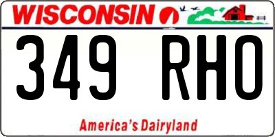 WI license plate 349RHO