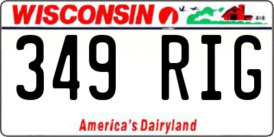 WI license plate 349RIG