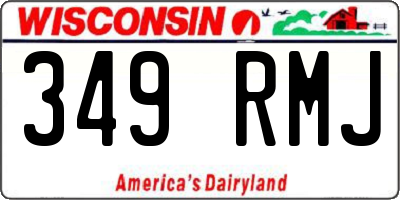 WI license plate 349RMJ