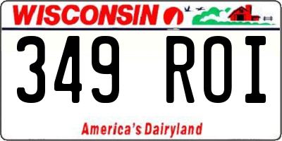 WI license plate 349ROI