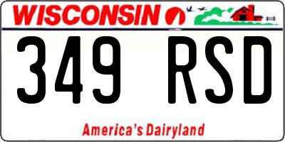WI license plate 349RSD