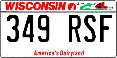 WI license plate 349RSF