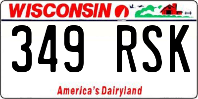 WI license plate 349RSK