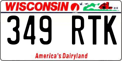 WI license plate 349RTK