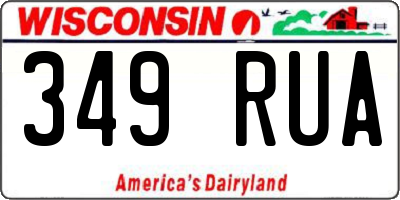 WI license plate 349RUA