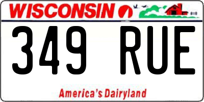 WI license plate 349RUE