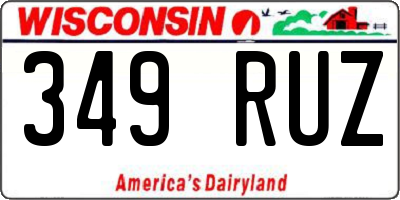 WI license plate 349RUZ