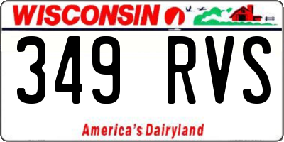 WI license plate 349RVS