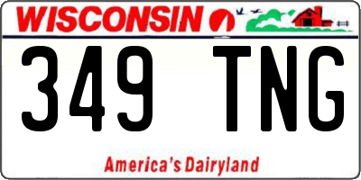 WI license plate 349TNG