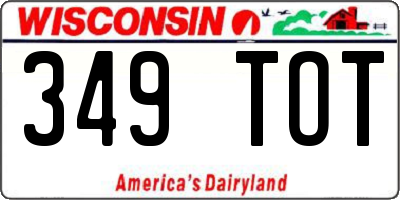WI license plate 349TOT