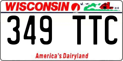 WI license plate 349TTC