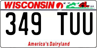 WI license plate 349TUU