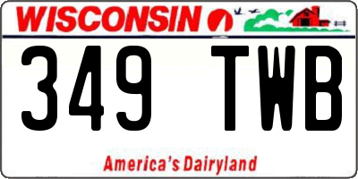 WI license plate 349TWB