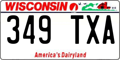 WI license plate 349TXA