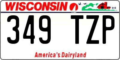 WI license plate 349TZP