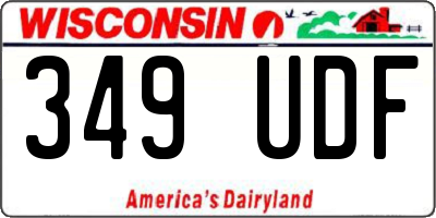 WI license plate 349UDF