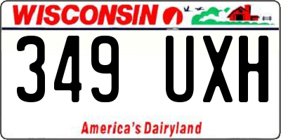 WI license plate 349UXH