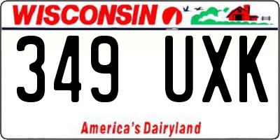 WI license plate 349UXK