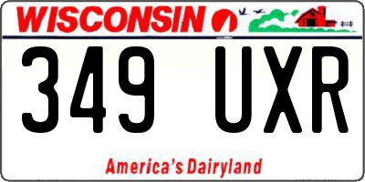 WI license plate 349UXR