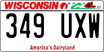 WI license plate 349UXW