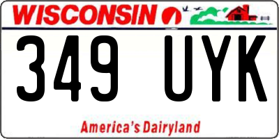 WI license plate 349UYK