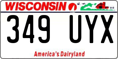 WI license plate 349UYX
