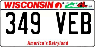 WI license plate 349VEB