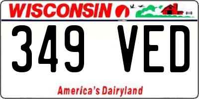 WI license plate 349VED