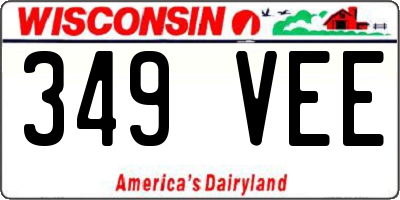 WI license plate 349VEE