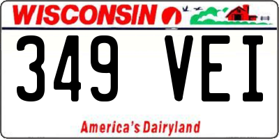 WI license plate 349VEI
